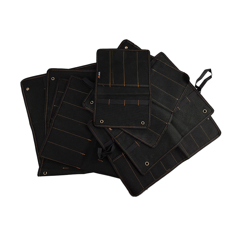 4포켓 치즐 휴대용 케이스 캔버스 포켓 공구 롤 홀더 렌치 파우치 오거나이저 방..