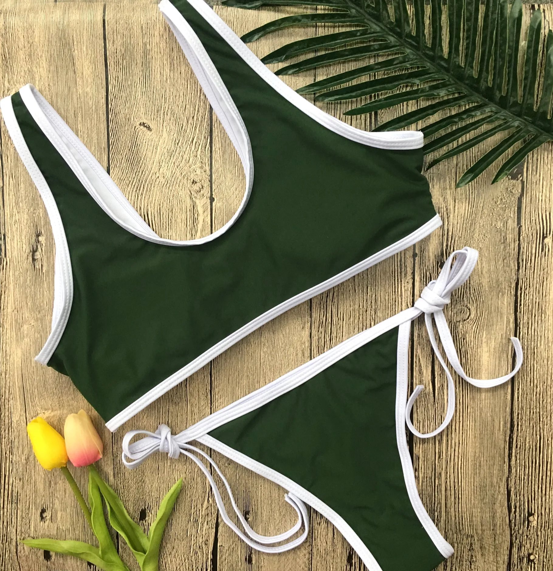 Halter Strappy Bikini Push Up Swimsuit Female Swimwear Women Two-pieces  Bikini set With Bra Cup Bather Bathing Suit Swim V4804 - AliExpress