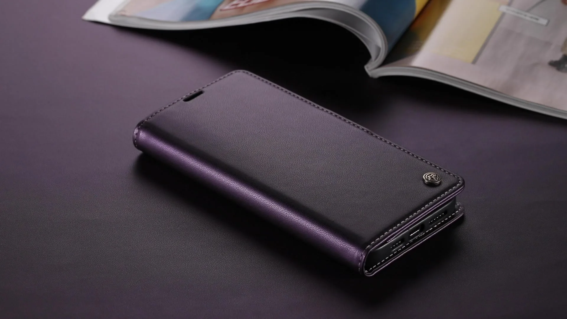 Роскошный кожаный чехол-кошелек CaseMe с блокировкой RFID для iPhone 15 Pro Max 6s 7G 8G XR XS 11 12 13