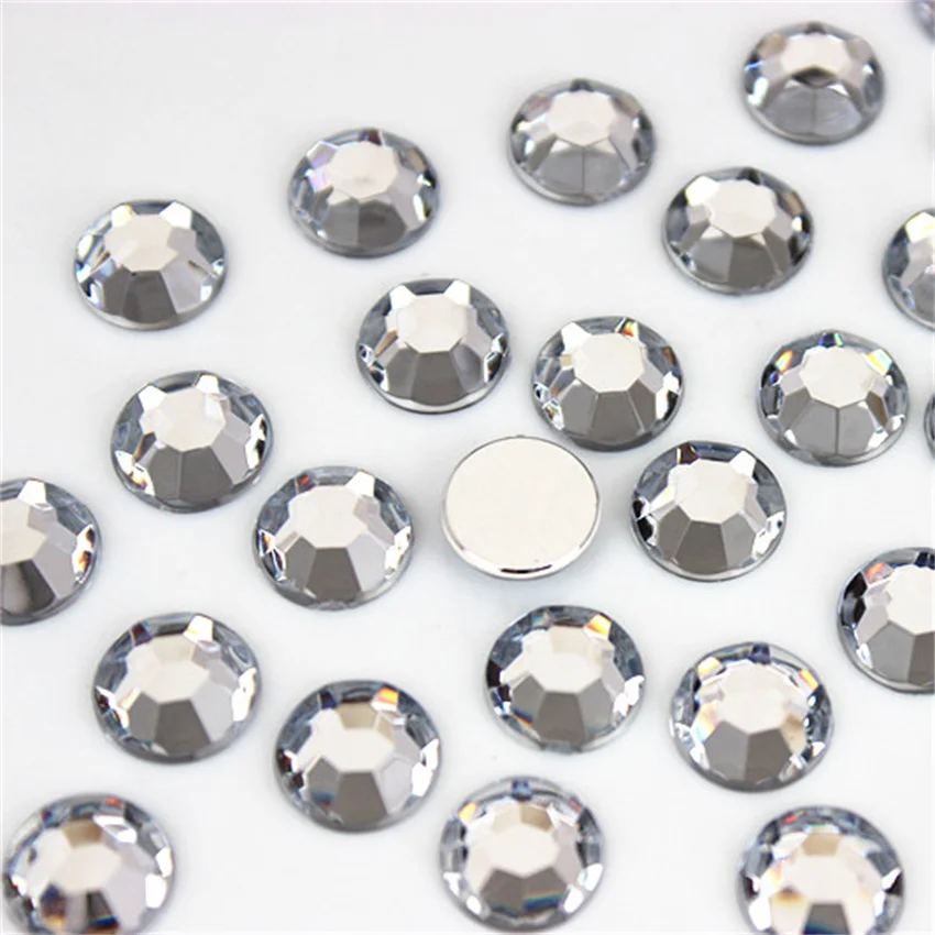 Micui 100 Stück 10 mm runde Acryl-Strass-Kristallsteine ​​mit flacher Rückseite, ohne Loch, für Kleidung, Kopfschmuck, Bastelarbeiten, Dekorationen, MC70 – Detail 5