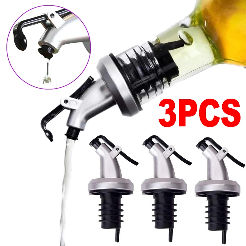 New Oil Bottle Stopper Rubber Lock Plug Seal Leak-proof Food Grade Plastic Nozzle Sprayer Liquor Dispenser Wine Pourer Barware