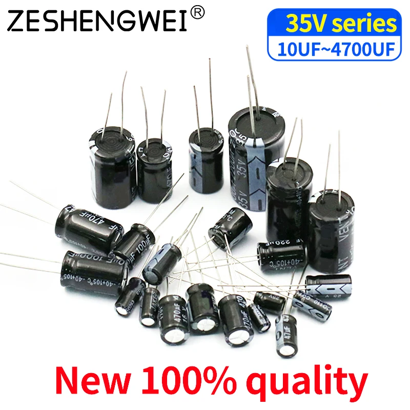 5~20pcs Aluminum Electrolytic Capacitor 35V 10UF 22UF 47UF 100UF 220UF 330UF 470UF 680UF 1000UF 2200UF 3300UF 4700UF high frequency low esr aluminum electrolytic capacitor 50v 820uf 1000uf 1500uf 2200uf 3300uf 4700uf 6800uf