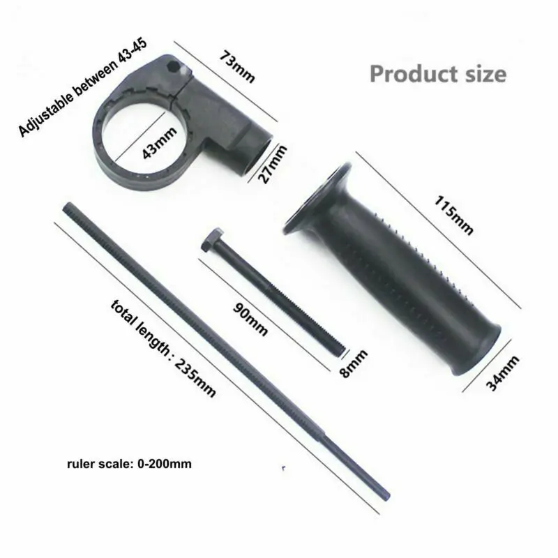 Newest Protable High Quality Handle Black Drill For Electric Drill Grinding Machine Handle Hammer Handle Impact Side
