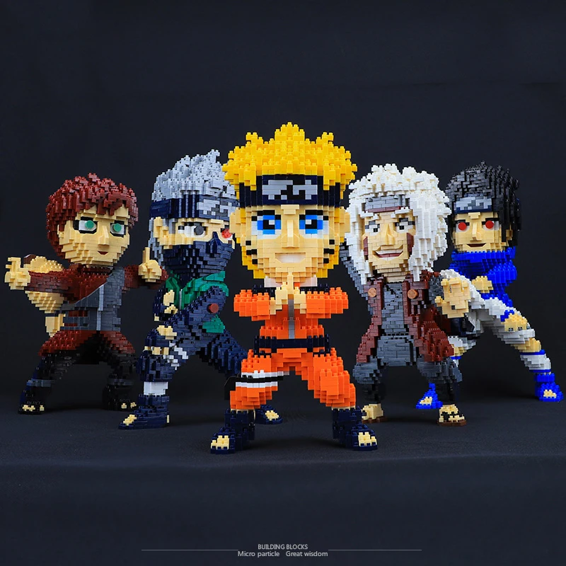 

Uzumaki Naruto Shippuden Anime Blocks Figure Hatake Kakashi Model Naruto 3D puzzle Blocks Statue Toy Figma Gifts