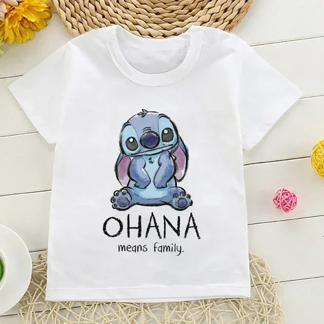 thumbnail image 1 of Camiseta de algodón para niños, camiseta de dibujos animados de Disney Lilo Stitch, camiseta de manga linda de Stitch, camiseta gráfica Y2k, camisetas para niñas y niños, 1 of 5
