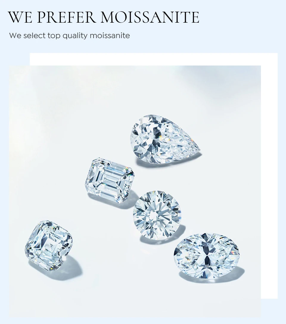 925 Sterling Silber Brillanter 1CT Glänzender Runder Moissanit-Diamantring für Damen Original Luxus Hochzeitsschmuck – Detail 11