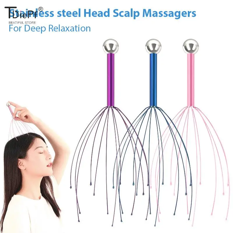 

Stainless Steel Head Scalp Massagers Deep Relaxation Handheld Head Massage Scratcher Hair Stimulation And Stress Relief Massage