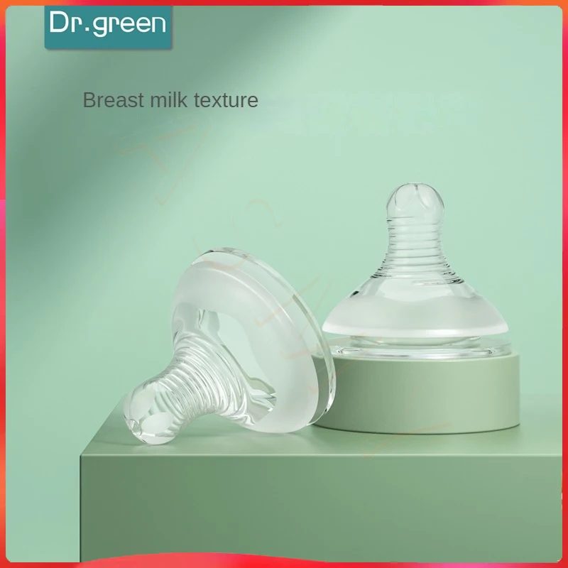 Dr.Green  Bottle anti-colic straws 360° Gravity Ball Wide Mouth S/M/Cross hole Nipple  Safe silicone material soft texture 5