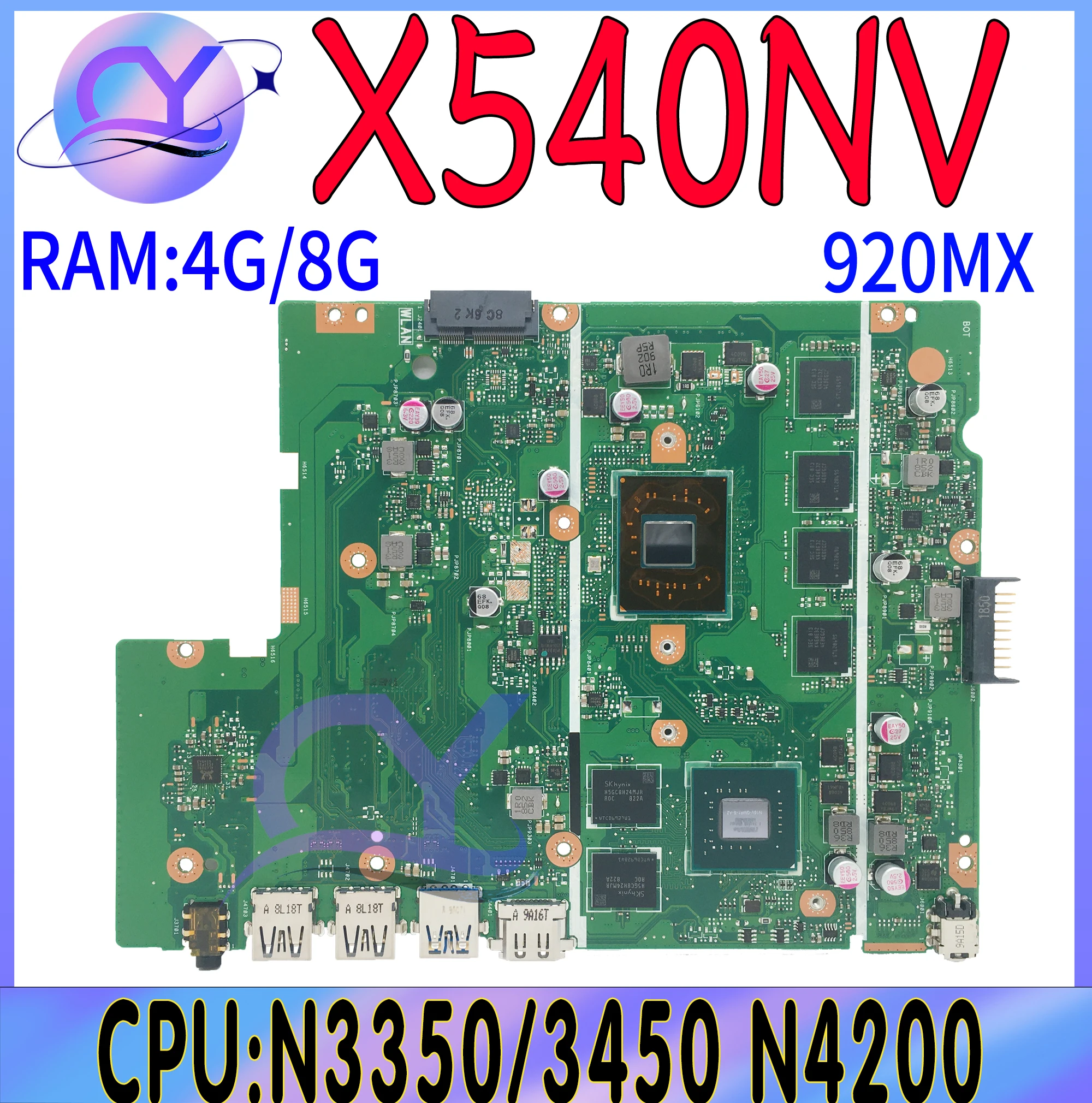 

X540NV Mainboard X540N D540NV F540NV A540NV R540NV X580NV Laptop Motherboard N3350 N3450/N4200 920MX/V2G RAM-4G/8G 100% Test OK