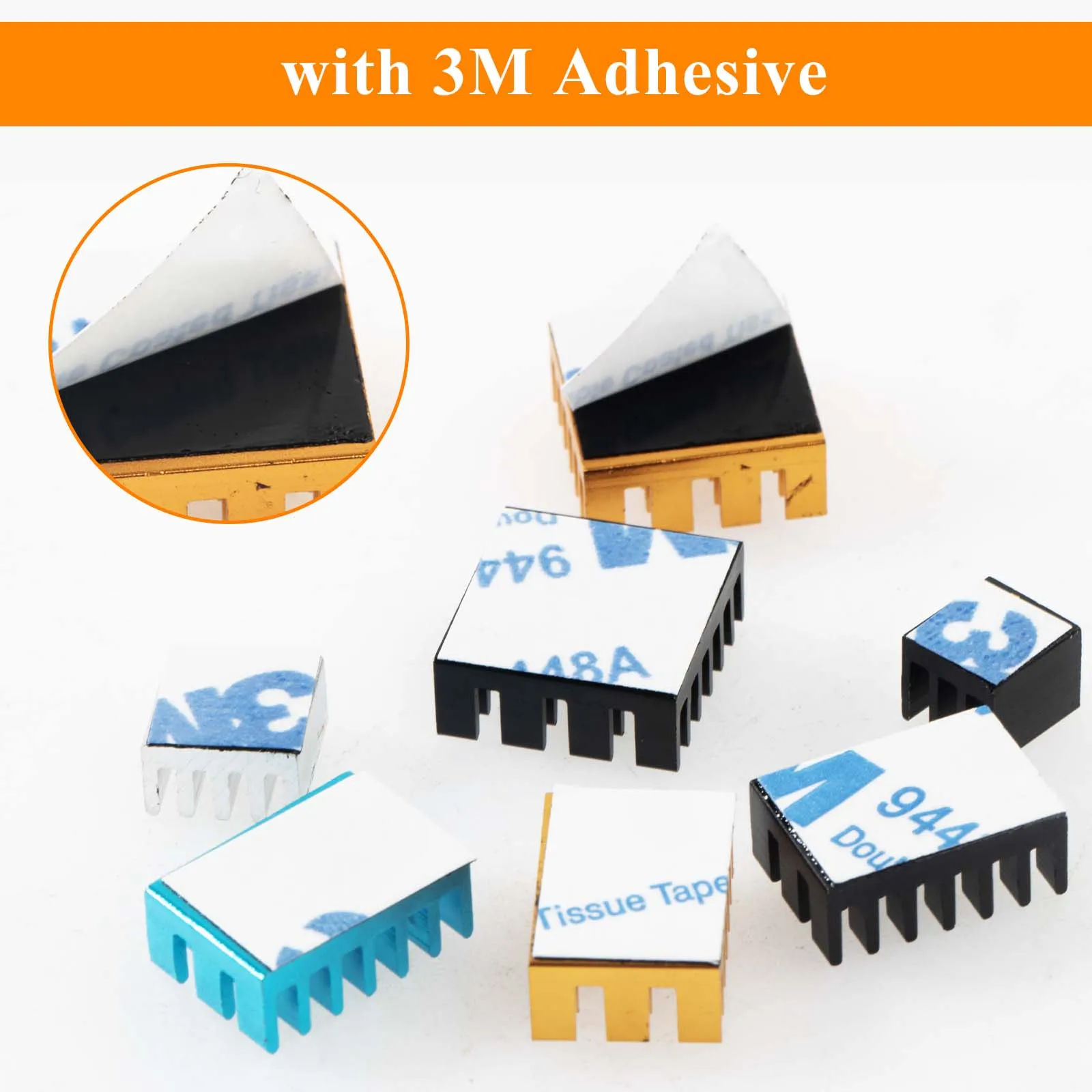 Aluminum Heatsink Cooler Kit Radiator Cooling for Raspberry Pi B+ 2/3/4 4pcs with Adhesive Tape