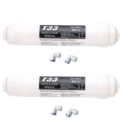 Quick Connect Inline Coconut Carbon Water Filter Cartridge - 10 Inch, Set of 2 (Updated2)