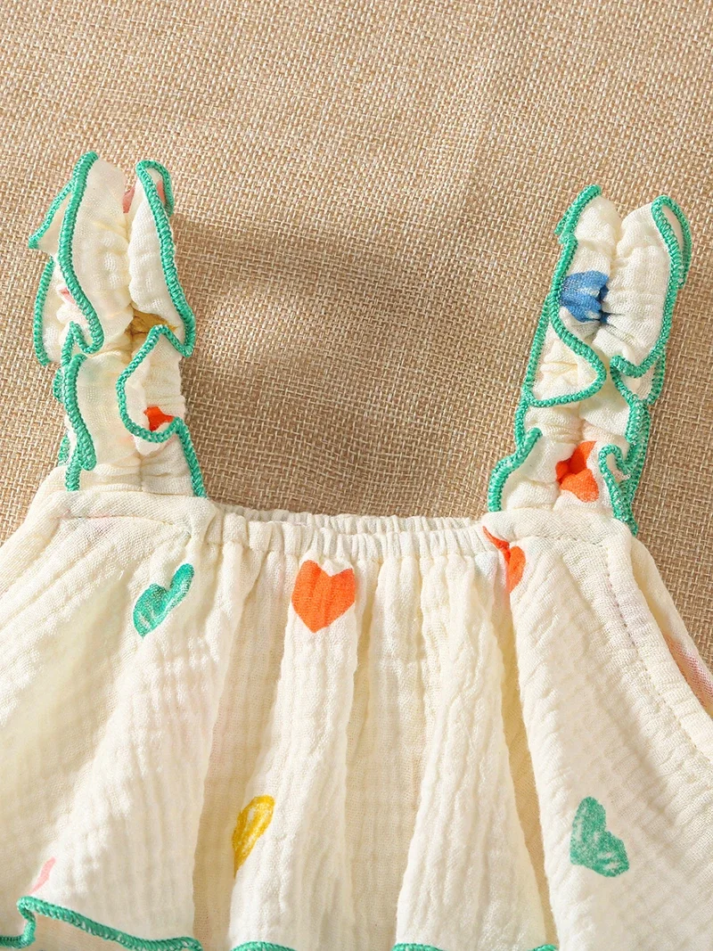 Baby Girls Summer Heart Print Bodysuit
