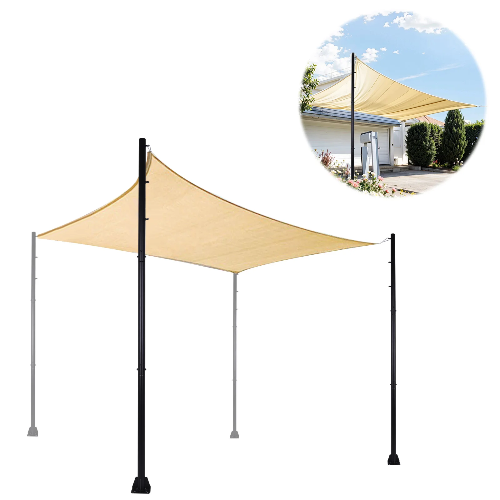 Metal Outdoor Shade Sail Poles for Patio and Backyard