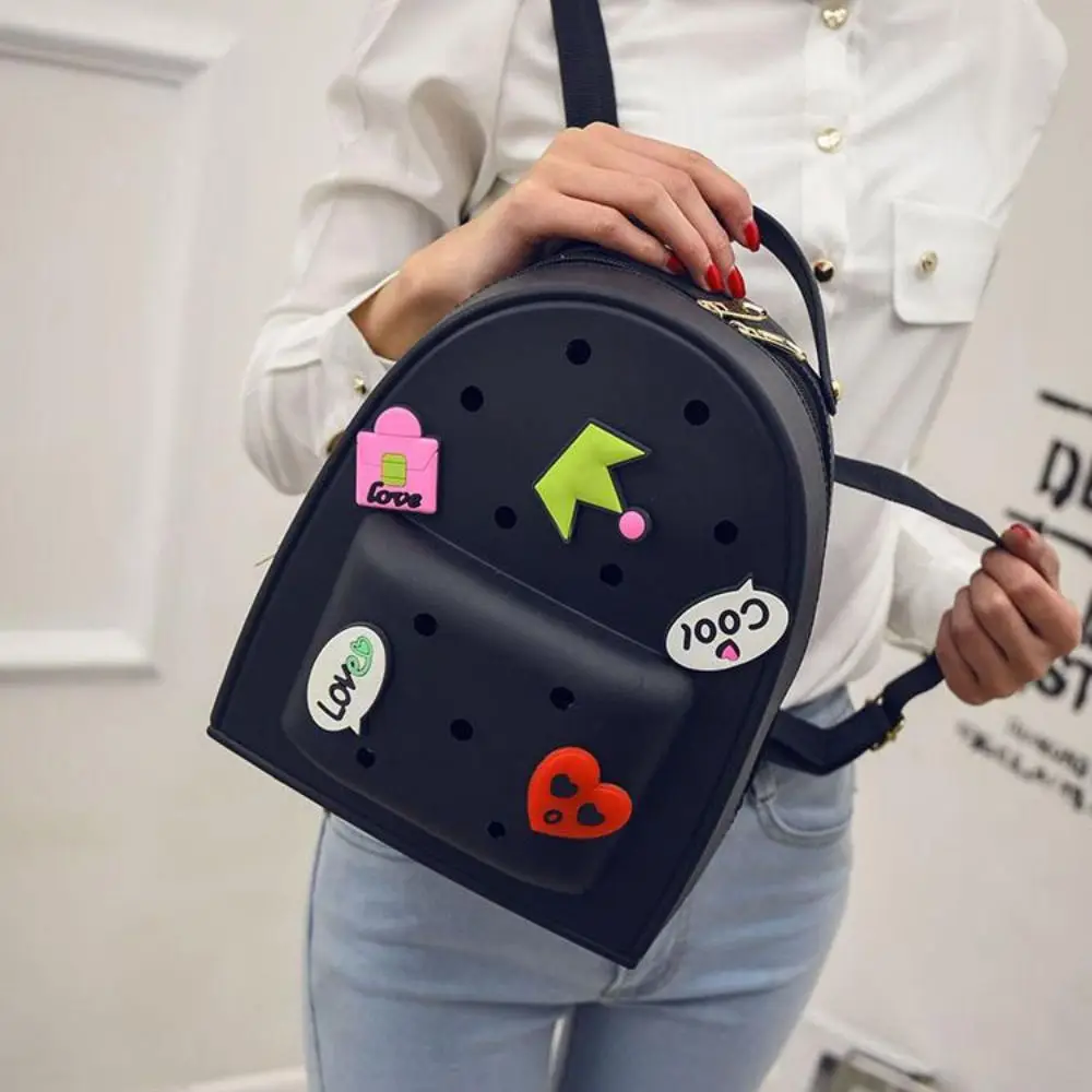 Rucksack Adjustable Straps Silicone Backpack Waterproof Soft Schoolbags Zippered Durable Kindergarten Knapsack Student 3