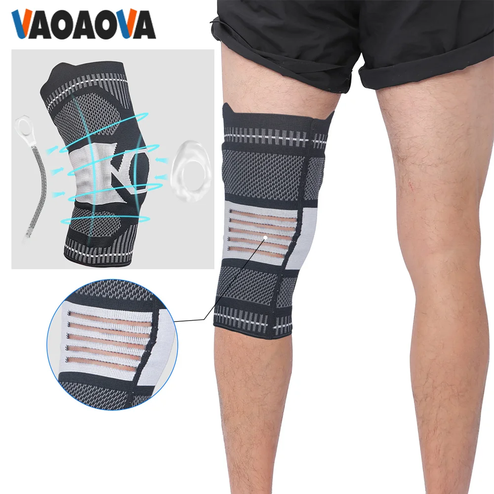 

1 Pcs Knee Brace Compression Sleeve Wraps Patella Stabilizer With Silicone Gel Spring Support For Meniscus Tear Arthritis Sports