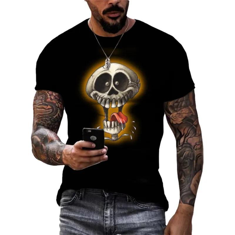 

Summer Men 3d Printing New O-Collar Short-Sleeved T-Shirt Trendy Trend Hip Hop Funny Funny Street Baggy Plus Size Clothing