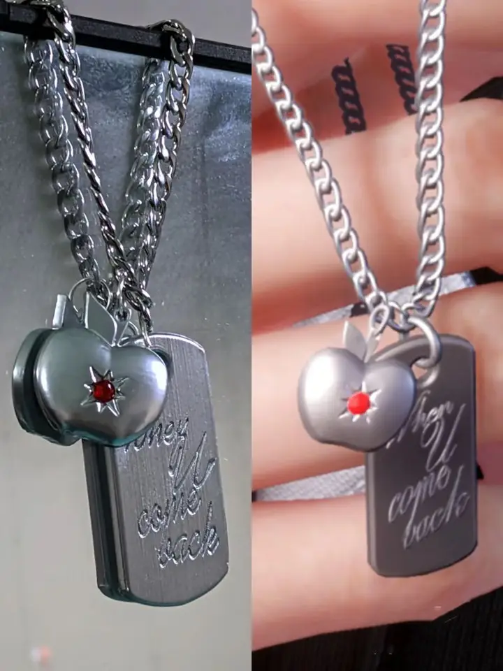 SUJEBRAN Love Deepspace Caleb Collier Porte-clés 2 Pack Caleb Cosplay Accessoire Pomme Argent Pendentif Bijoux (Silver-2