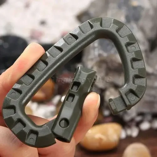 5 PCS Outdoor Plastic Carabiners Hanging Buckle Hook Keychain Bushcraft Survival Tool