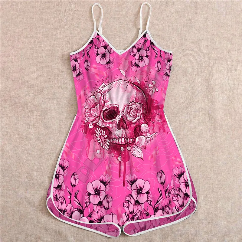 PLstar Cosmos 3D All Over Printed Rompers For Women Skull Rompers Summer women's Playsuits Bohemia Style Clothes