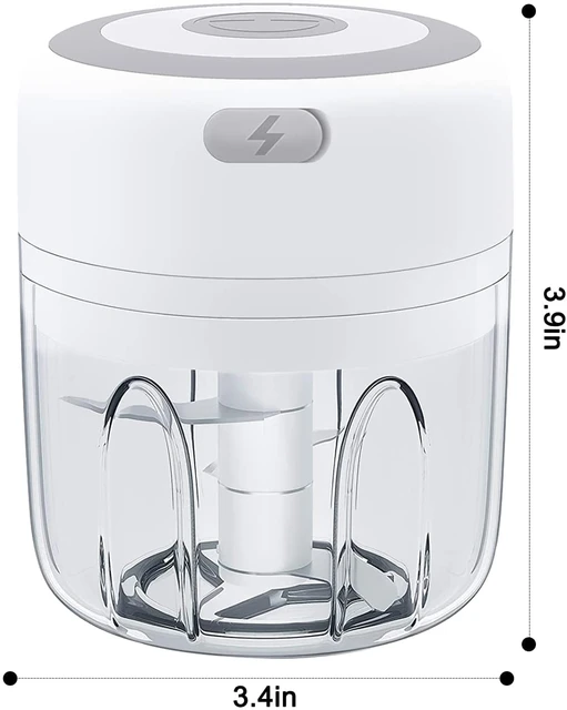 Electric Mini Food Chopper, Rechargable Small Food Processor for Garlic,  Puree, Onion, Herb, Veggie, Ginger, Fruit Blender (250ml+100ml 2 cups,  Green)