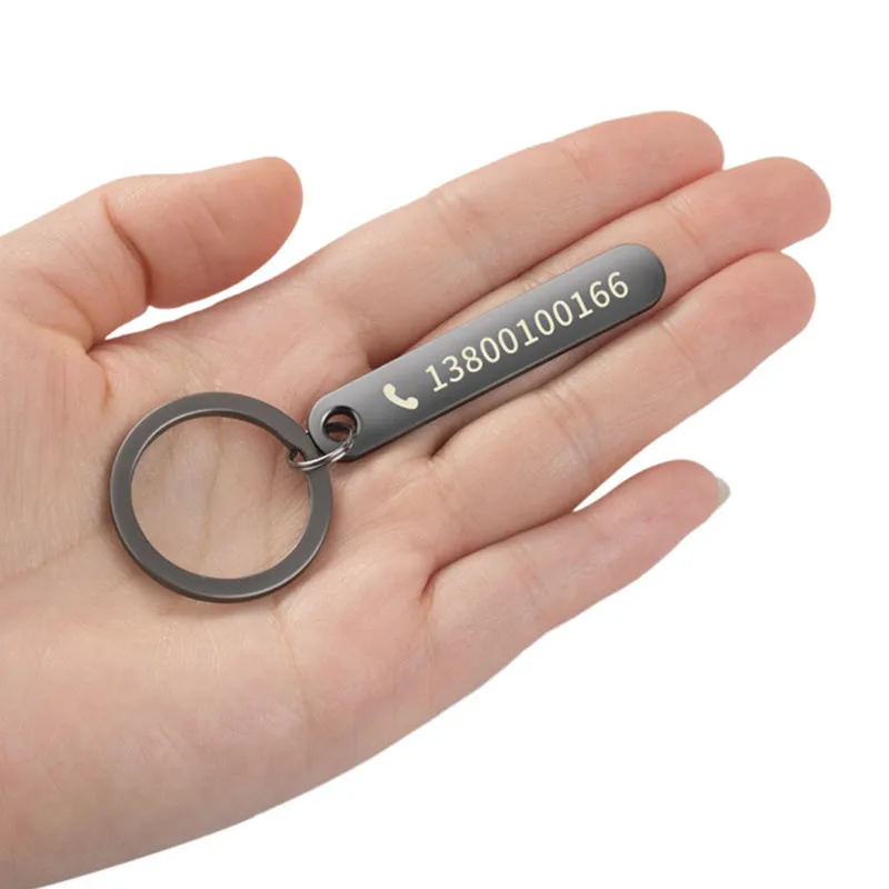 Mobile Phone Keychain Phone Keychain Key Rings Key Chains Custom Phone Number Logo Name Car Laser Engraveing Stainless Steel Personalized Gift