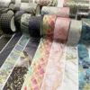 3pcs Gold Foil Washi Tapes Set 15mm 20mm Multi Stone Star Flower Pattern Adhesive Masking Tape Decoration Stickers Diary A6932 2