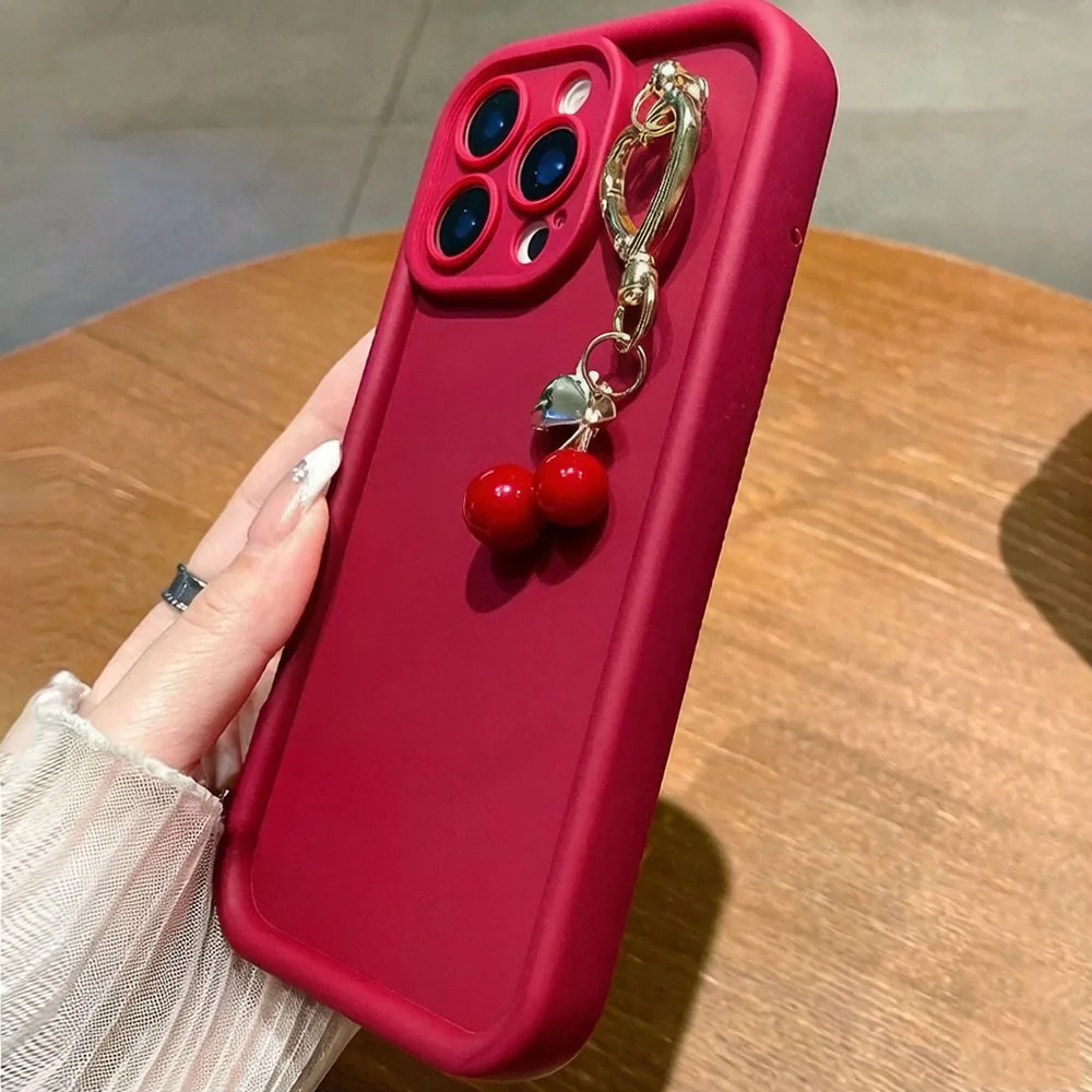 Adorable 3D Cherry Pendant Phone Case Charm