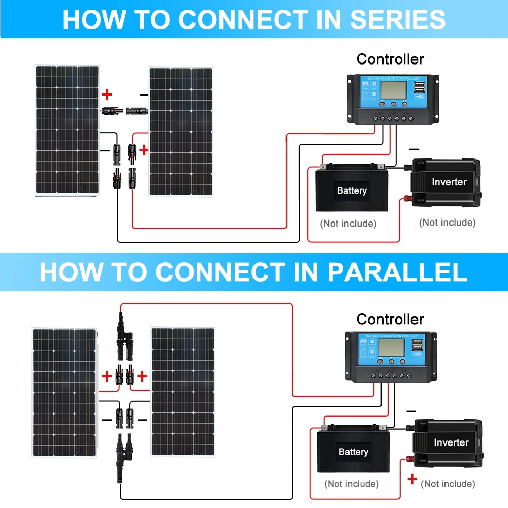 Rigid 1000W 600W 500W Solar Panel Photovoltaic Module 400W 300W 200W 100W 19.8V Monocrystalline Solar Panels Battery Charger 6