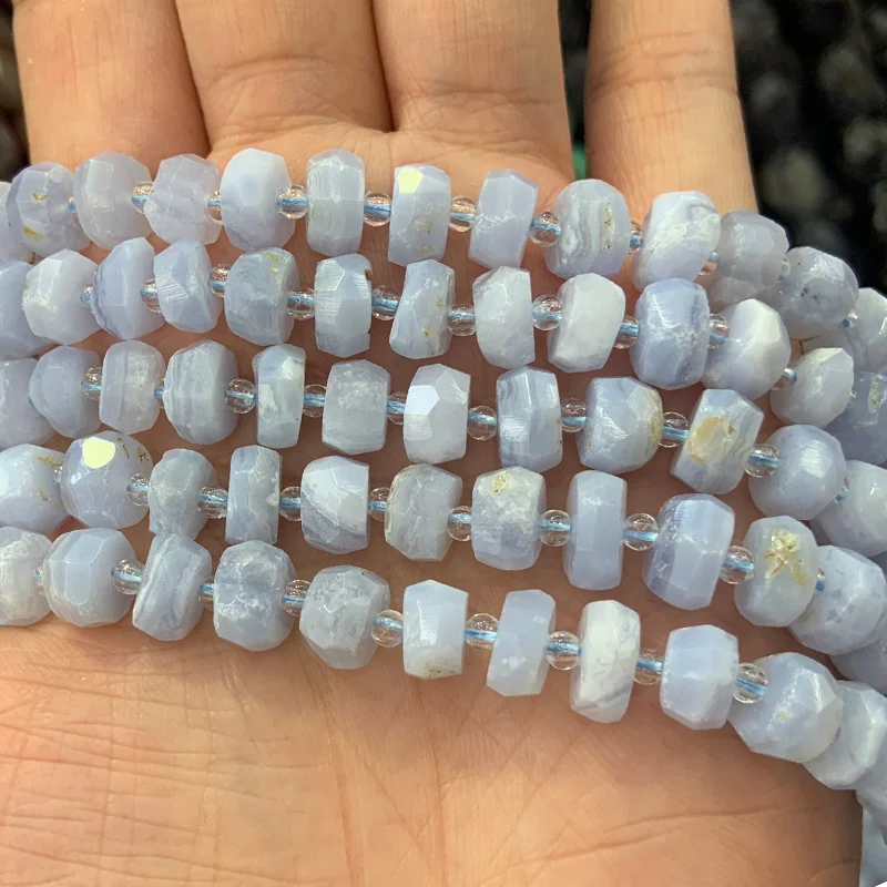 

AA Natural Purple Agate Stone Beads 15'' Faceted Rondelle DIY Loose Beads For Jewelry Making Women Beads Bracelet Necklace Gift