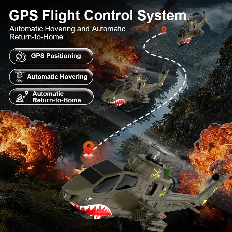 재고 있음 새로운 Yuxiang F112S 1:32 RC 헬리콥터 브러시리스 에일러론 없는 GPS 광학 흐름 자동 호버링/홈 리턴 1200MAH RTF