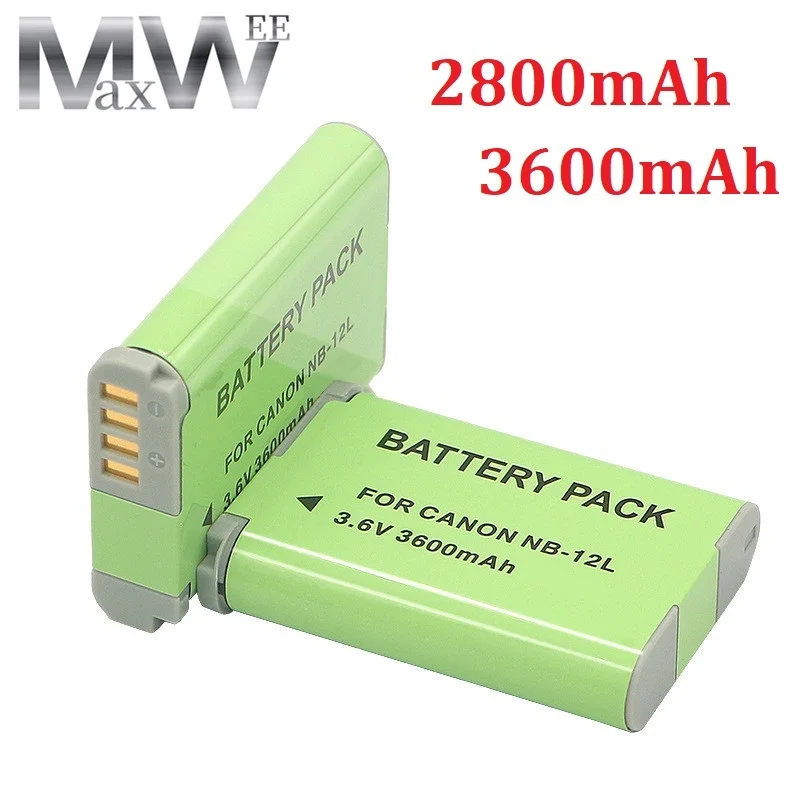 

2800/3600mAh NB-12L NB12L NB 12L Li-ion Battery For Canon Legria Mini X N100, G1 X Mark II Digital Camera Replaceable Battery
