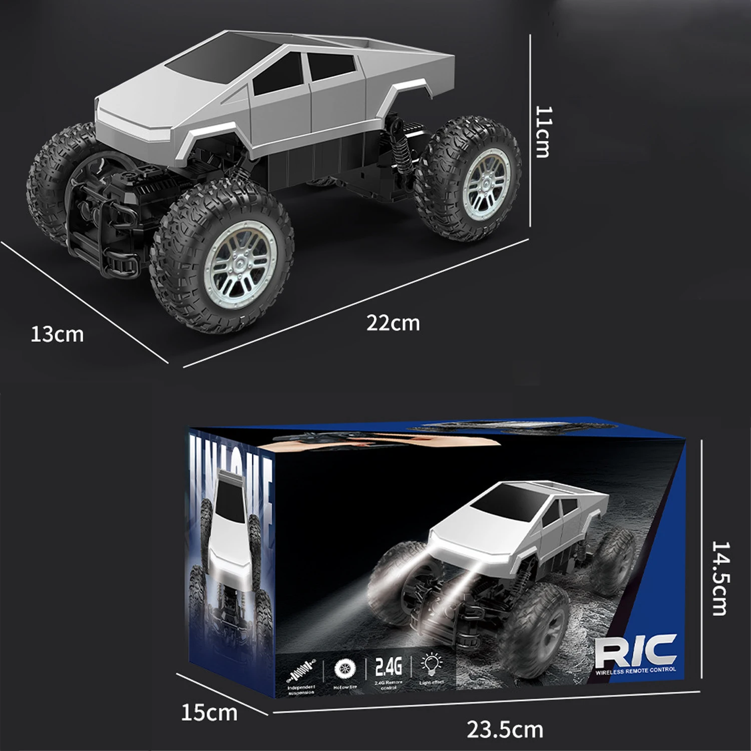 Camion Monster Truck RC Tout-Terrain Cyber - 2.4GHz 100m