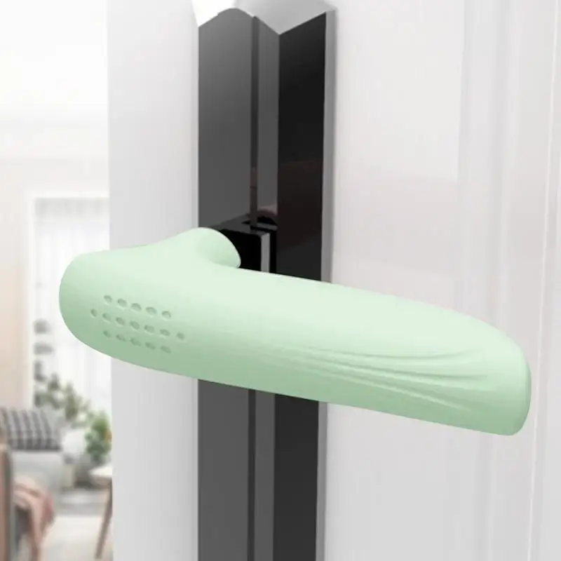 Silicone Door Knob Cushion L-Shaped Anti-Slip Door Lever Protectors Anti-Collision Safety Grip Sleeve All-Weather Comfort