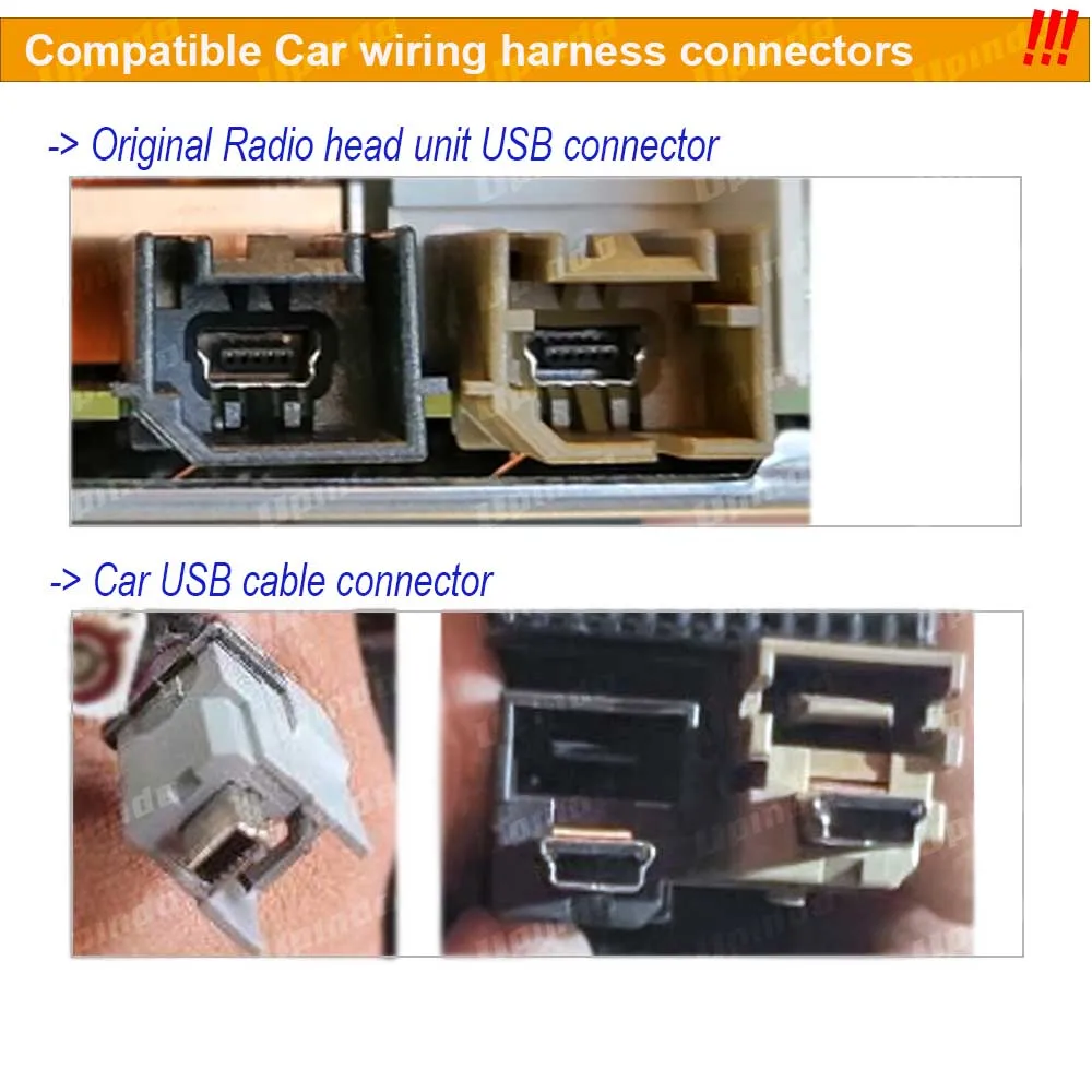 車のラジオケーブルコネクタ,Android 4,6ピン,ミニUSB配線