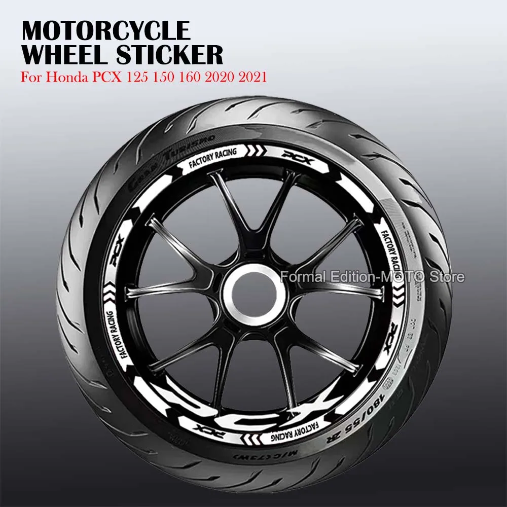 16 pcs Reflective Rim Stickers Waterproof Wheel Decals Set for Honda PCX 125 150 160 pcx125 pcx150 pcx160 2020 2021