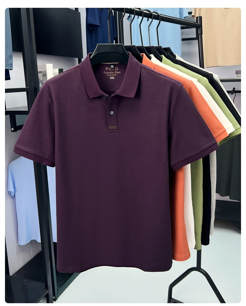 100% pure cotton short sleeve polo shirt men summer simple Korean fashion striped high-end designer brand casual golf T-shirt 19 Sae77a8c8fbae40eca6efe505e78fd247v