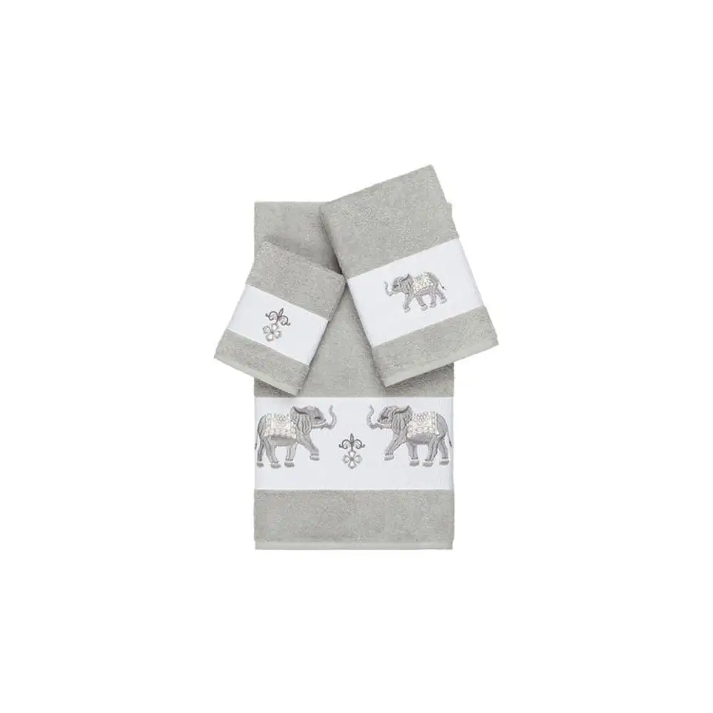 

Quinn Embellished Bath Towel Set Light Gray -