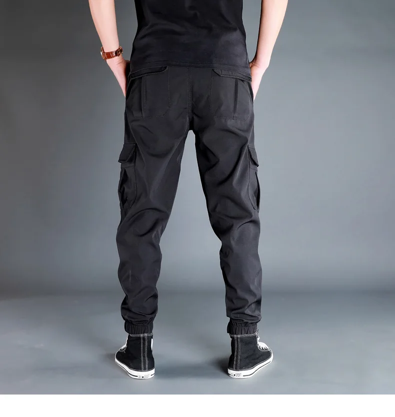 Men Pants Black Joggers Multi Pocket Loose Sport Trousers Spring Autumn Male Casual Sweatpants Cargo Pants Plus Size M-6XL harem pants