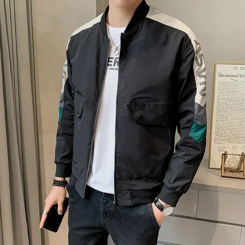 Male Coats Slim Fit Men's Cargo Jackets Trendy New In Casual