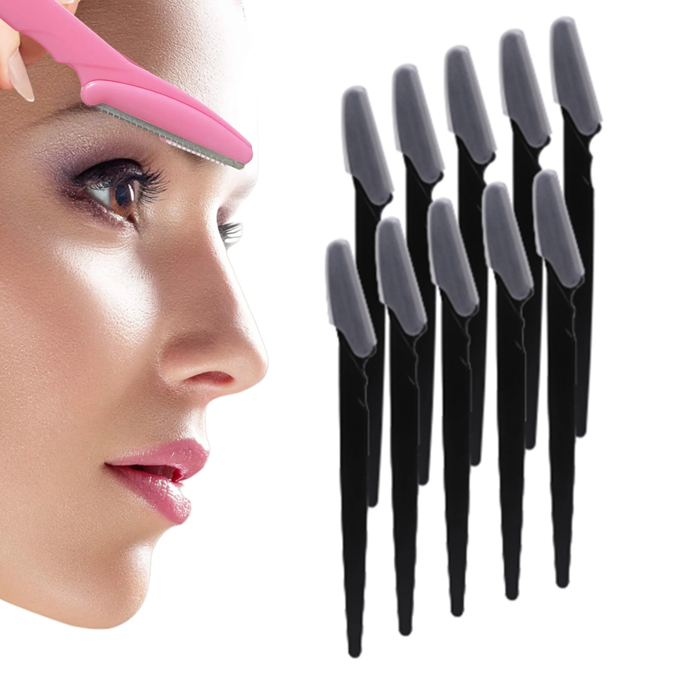 10/40Pcs Eyebrow Trimmer Face Blade Shaver Portable Eye Brow Epilation Hair Removal Safety Eyebrow Cutting Woman Makeup Tools 3
