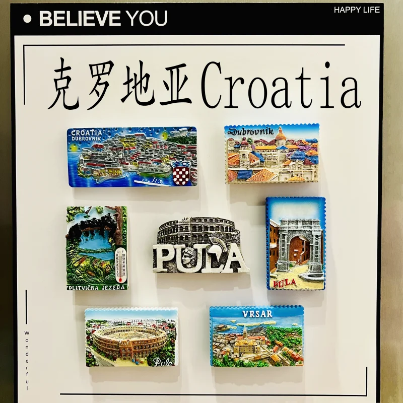 Imán Nevera Dubrovnik Croacia - Acuarela 6x6 Cm, Hecho A Mano En Reino Unido, Regalo Recuerdo De Viaje