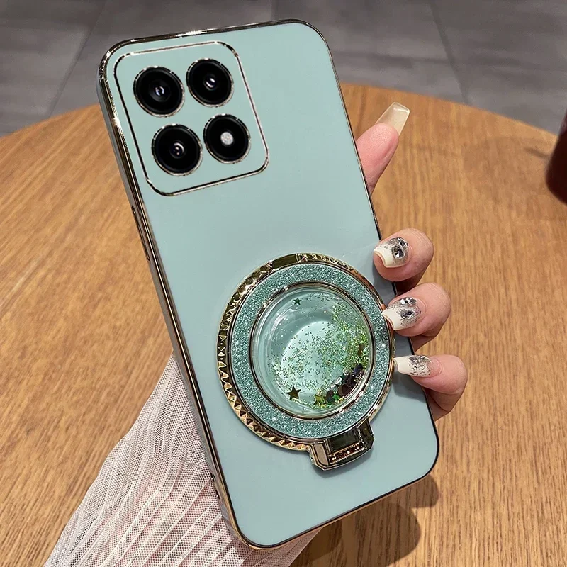 Quicksand Plating Silicone Holder Cover - Soft TPU Stand Shell