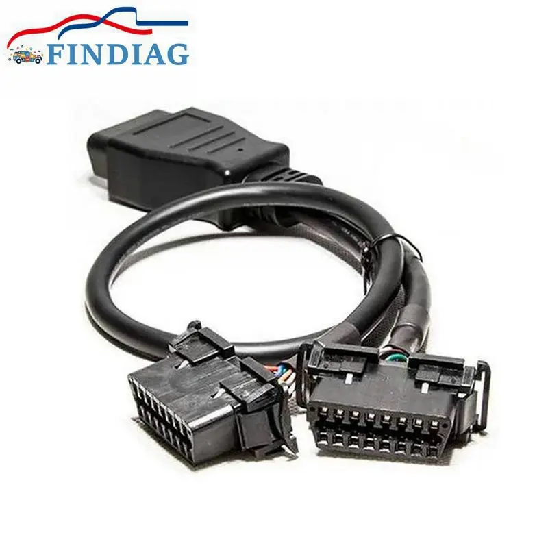 

Высококачественный оригинальный автомобильный коннектор OBD, Удлинительный кабель, 16-жильный переходник с одного на два гнездовых адаптера, линия передачи