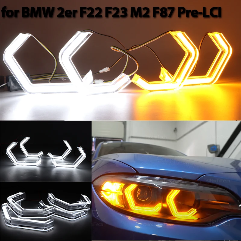 M4 Style White Yellow Halo Ring Angel Eyes Indicatori Di Direzione Switchback Anelli Led Per Bmw Serie 2 F22 F23 F87 M2 Pre Facelift 2012-16