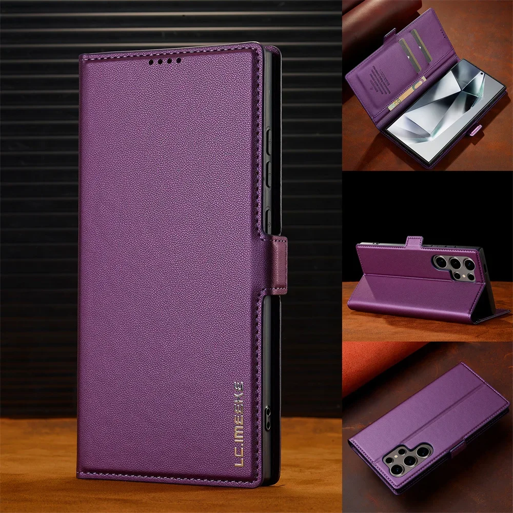 Sleek Leather Card Holder Wallet Flip Case