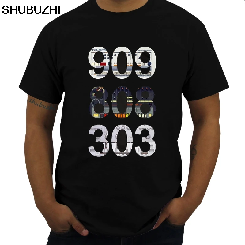 Roland 909 808 303 Classic Synth Drum Machine T Shirt Uomo Abbigliamento Cotone Manica Corta Top Girocollo Stampato Tees
