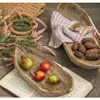Wabi-sabi Japanese Wooden Boat-Shaped Snack Tray Rustic Boho Home Decor Fruit Dish for Snacks Handcrafted Jewelry Dish Bowl 4