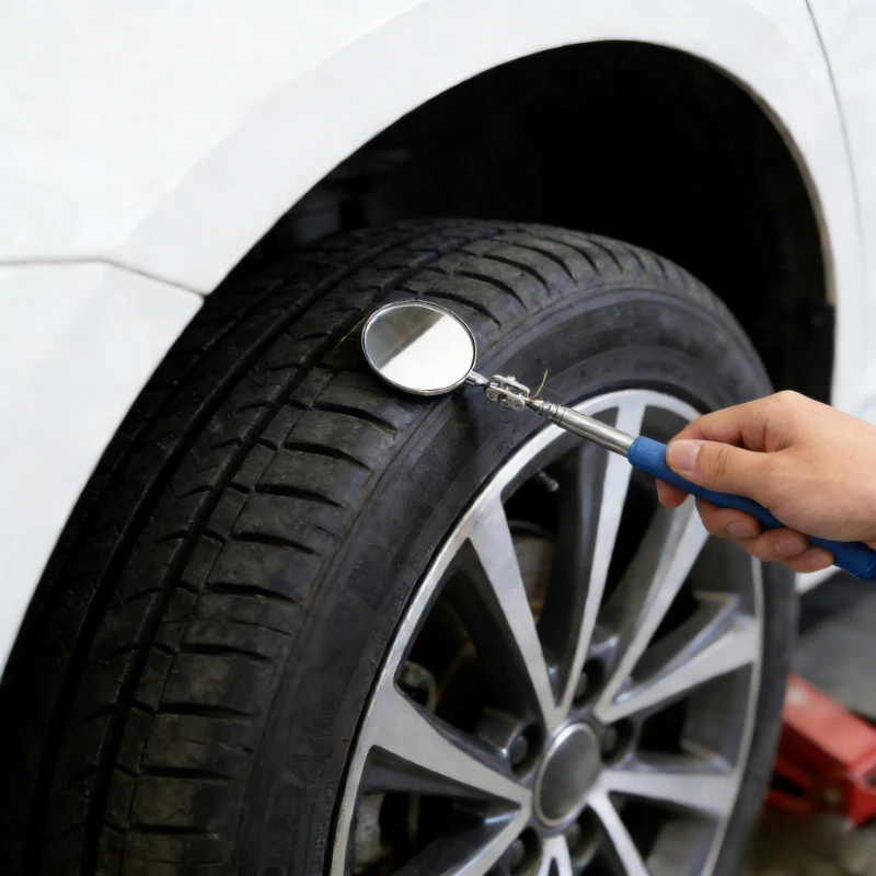 1PC 자동차 수리 검사 거울 360도 접이식 텔레스코픽 반사경 차체 검사용