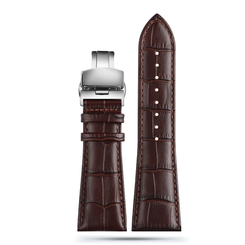 Large Width Genuine Leather Watch Strap