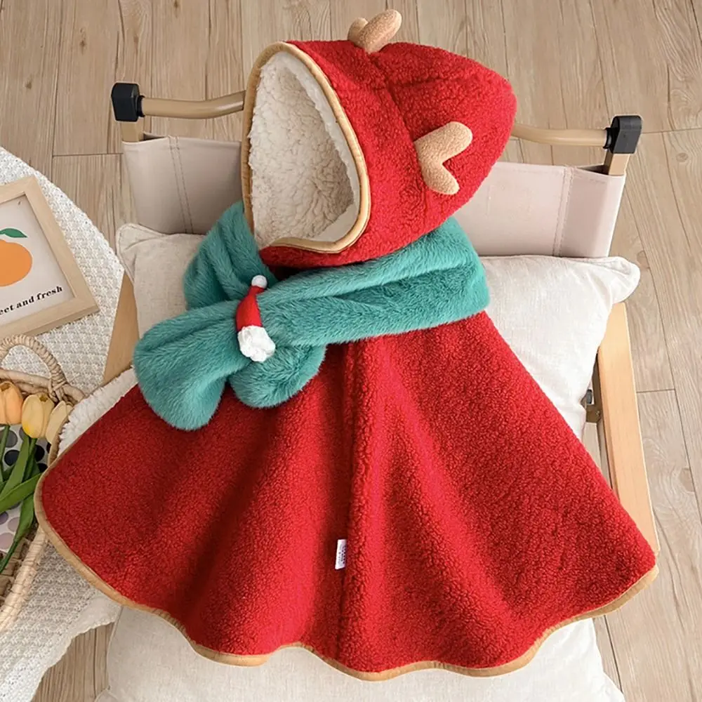 내구성이 뛰어난 따뜻한  후드 망토 두꺼운 0-1세 겨울 케이프 플리스 패션 숄 남아 여아용